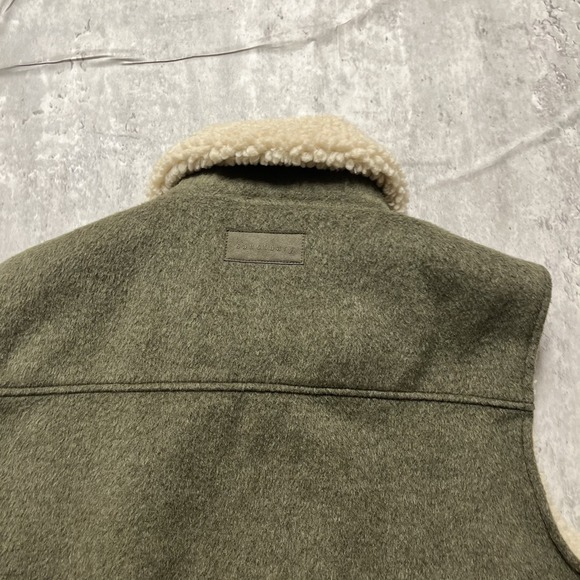 Sanctuary Wool Blend Olive Women's L Green Sherpa-Lined Vest M0513 Y2K Soft - Picture 8 of 9